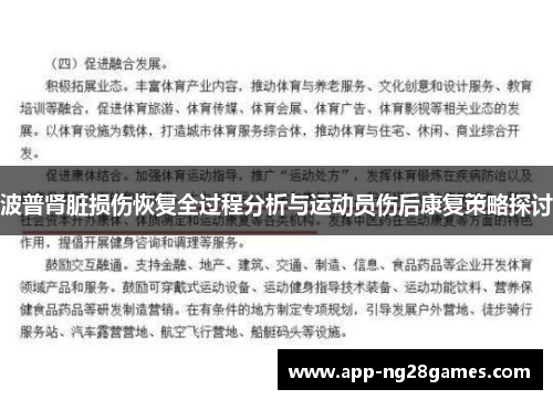波普肾脏损伤恢复全过程分析与运动员伤后康复策略探讨