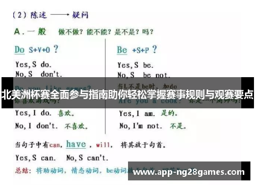 北美洲杯赛全面参与指南助你轻松掌握赛事规则与观赛要点